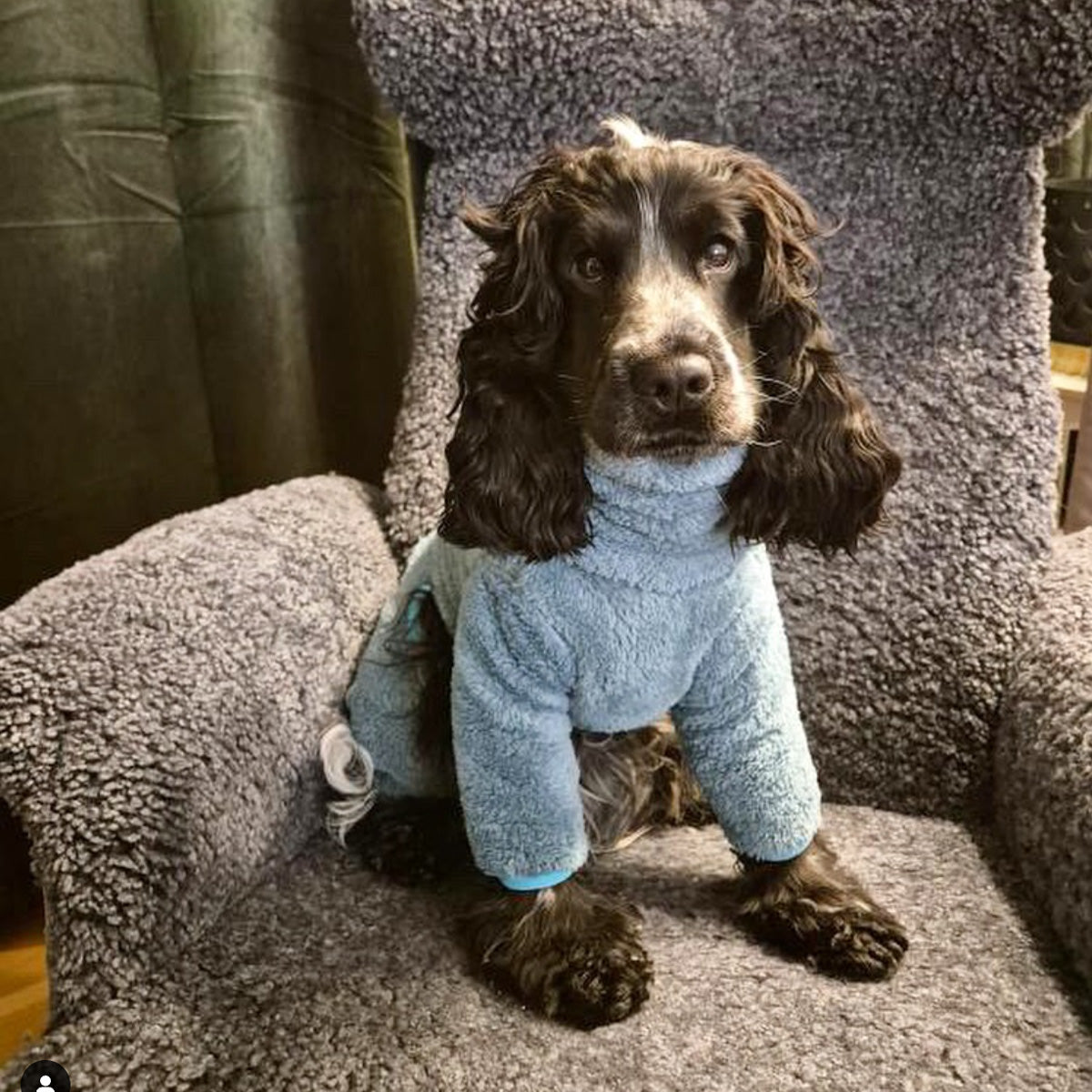 Tröja i Stretchig Fleece, Blå, M