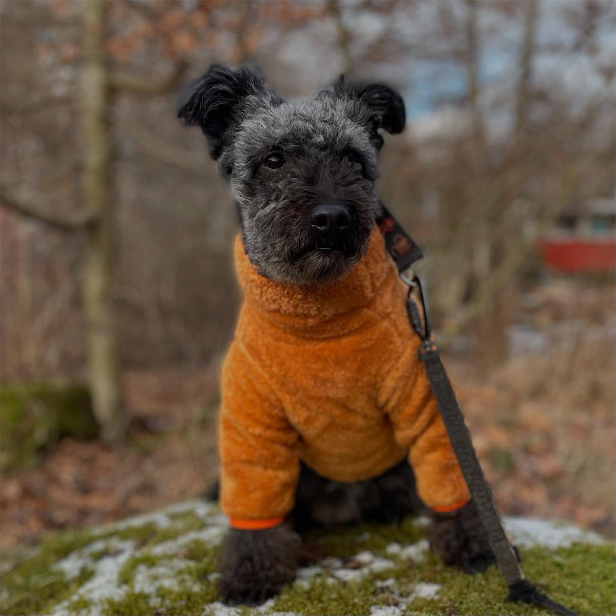 Tröja i Stretchig Fleece, Orange, L