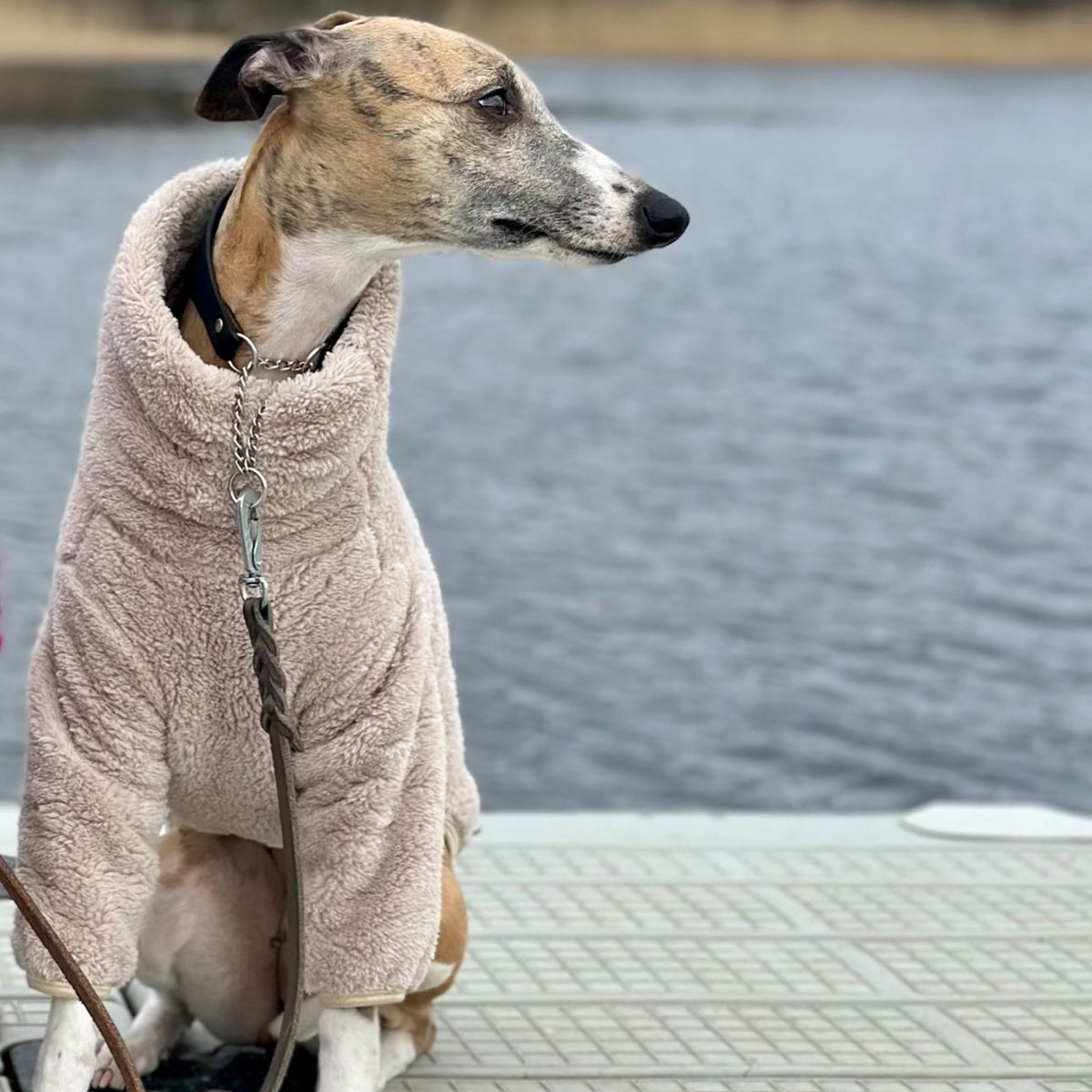 Tröja i Stretchig Fleece, Beige, XL