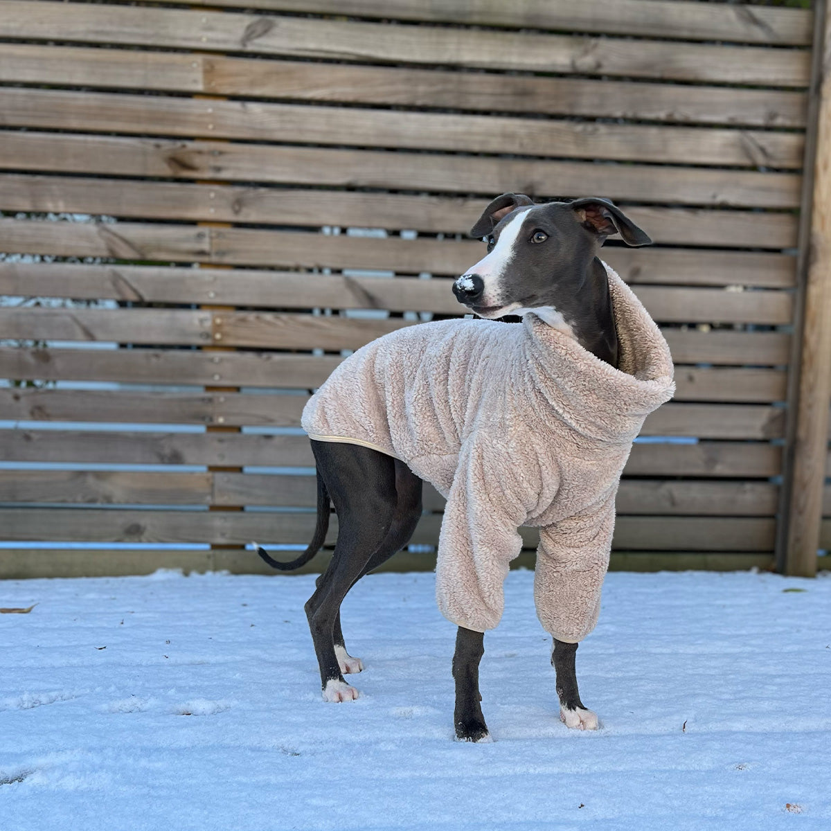 Tröja i Stretchig Fleece, Beige, XXL