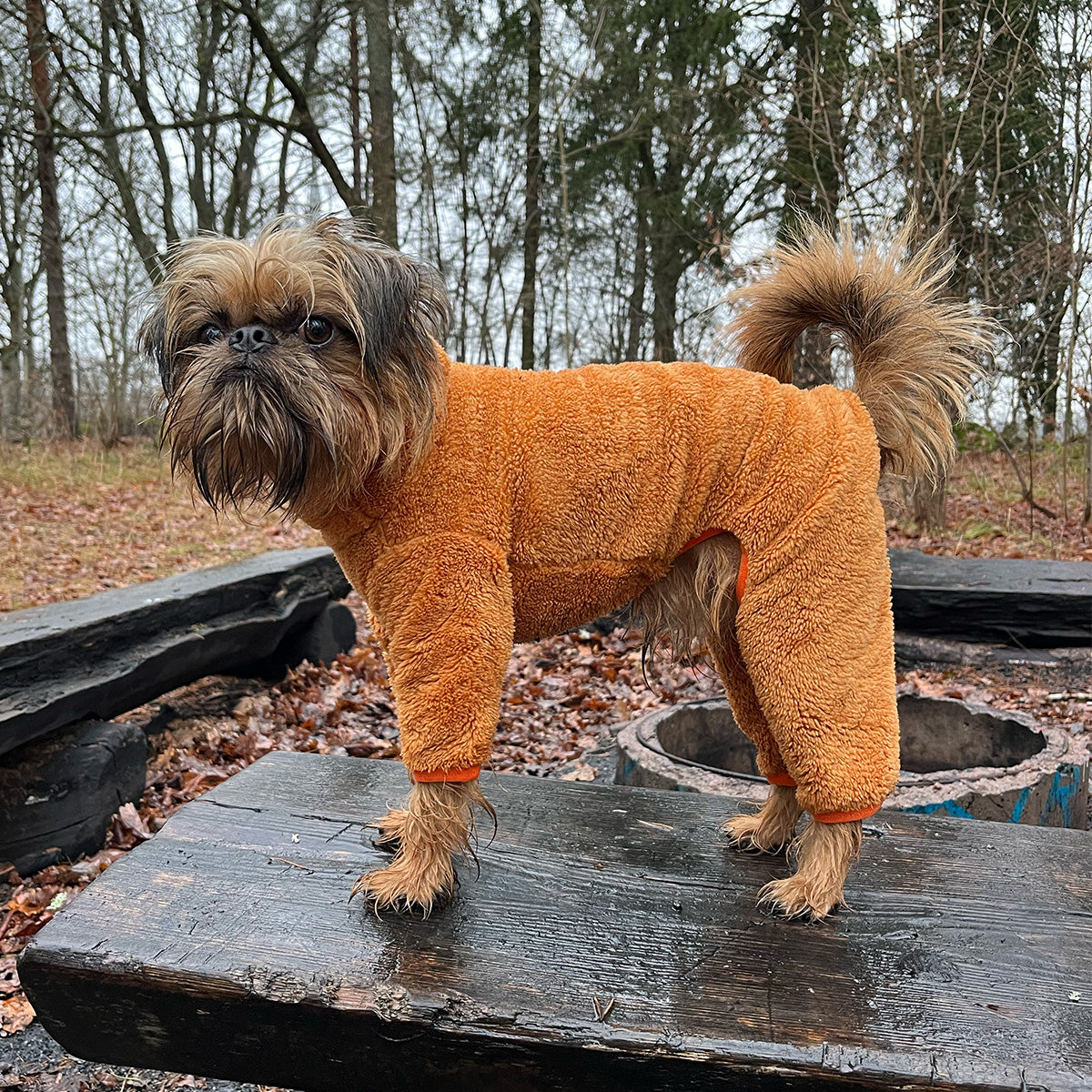 Overall i Stretchig Fleece, Orange, S