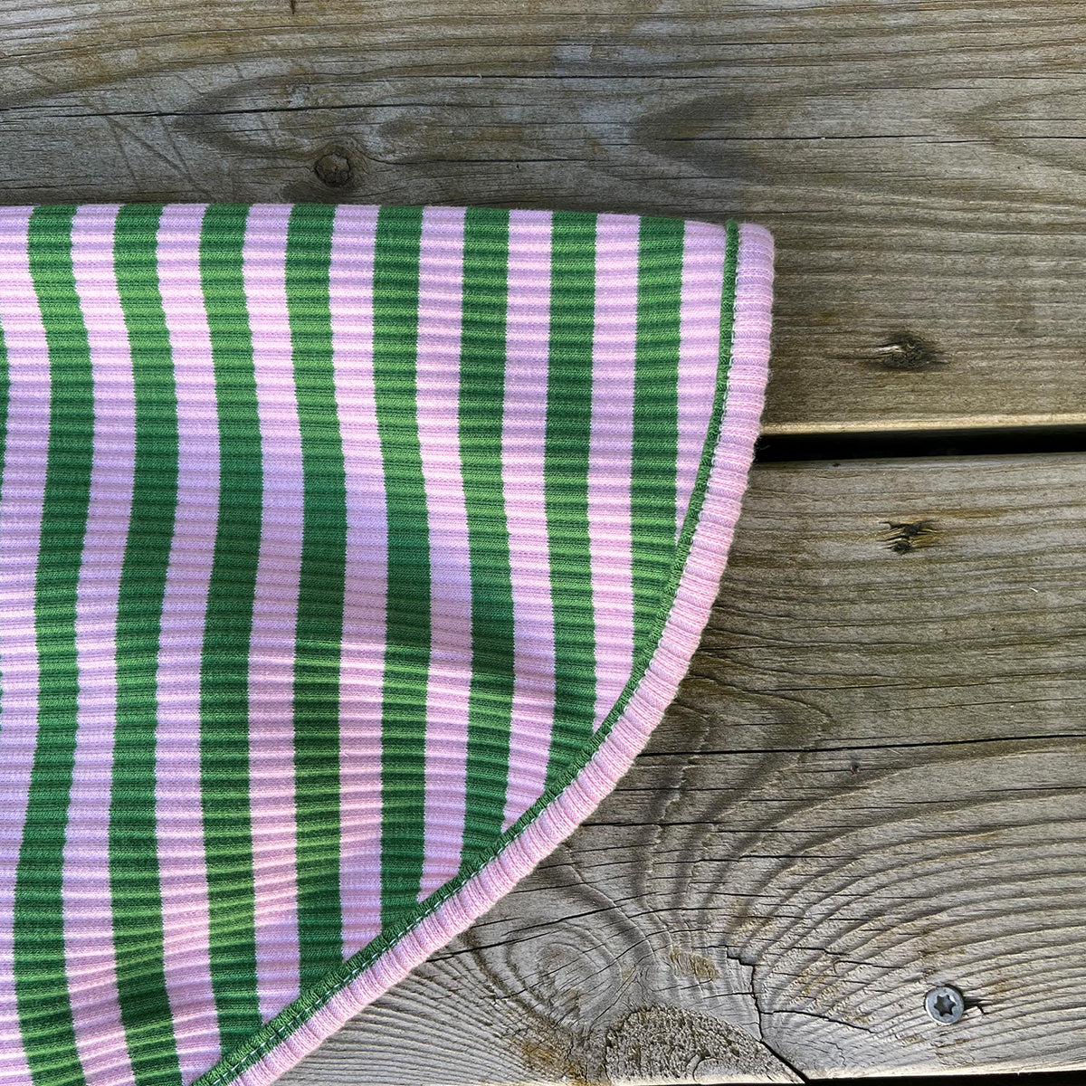 Tröja i Ribbad Bomull, Randig (Grön/Rosa), XL
