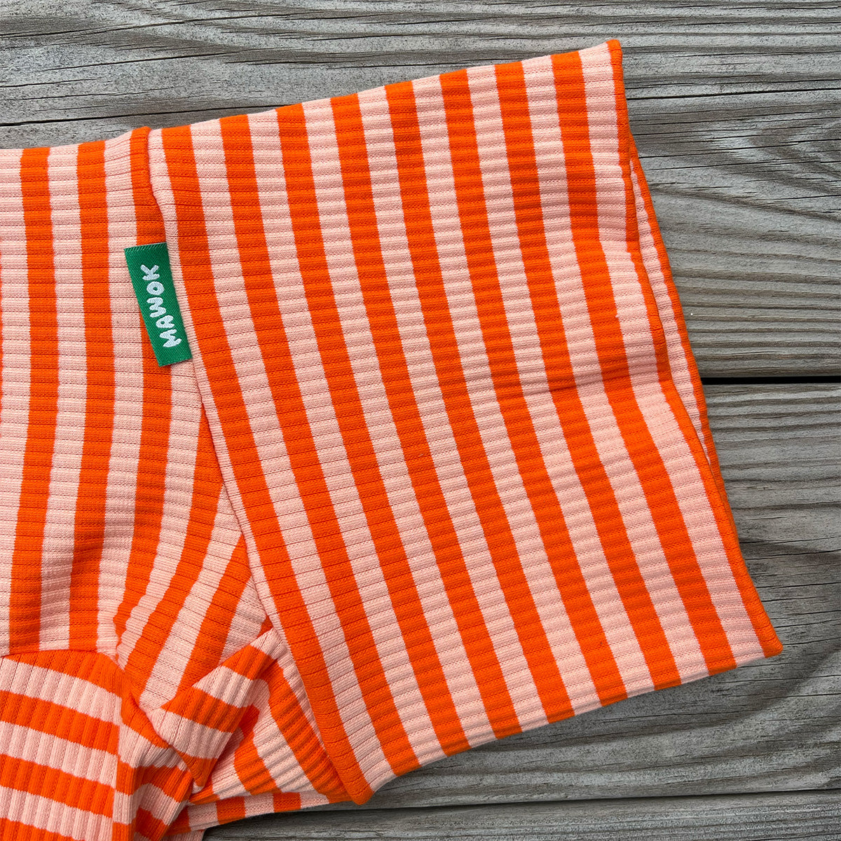 Overall i Ribbad Bomull, Randig (Orange/Aprikos), XS