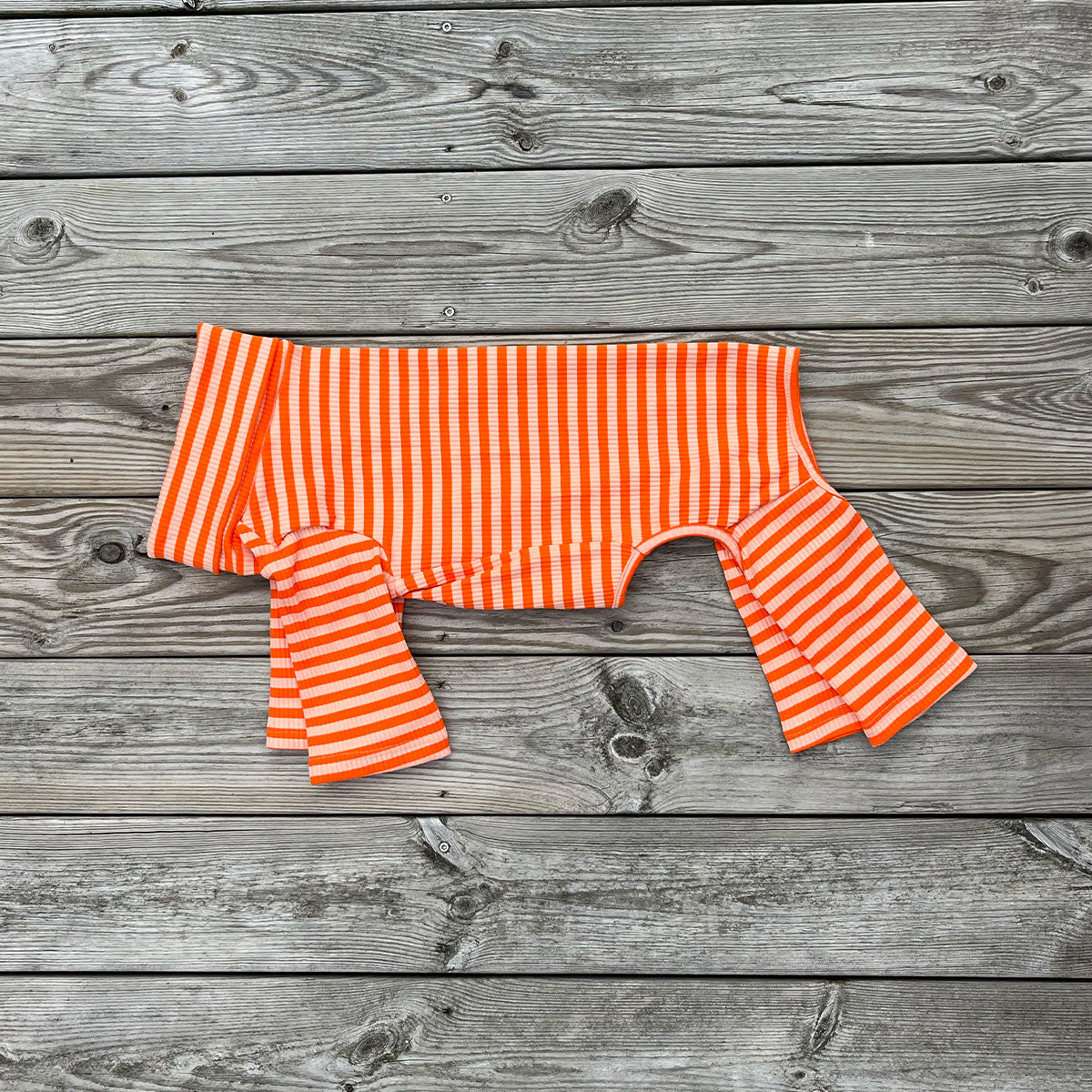 Overall i Ribbad Bomull, Randig (Orange/Aprikos), L