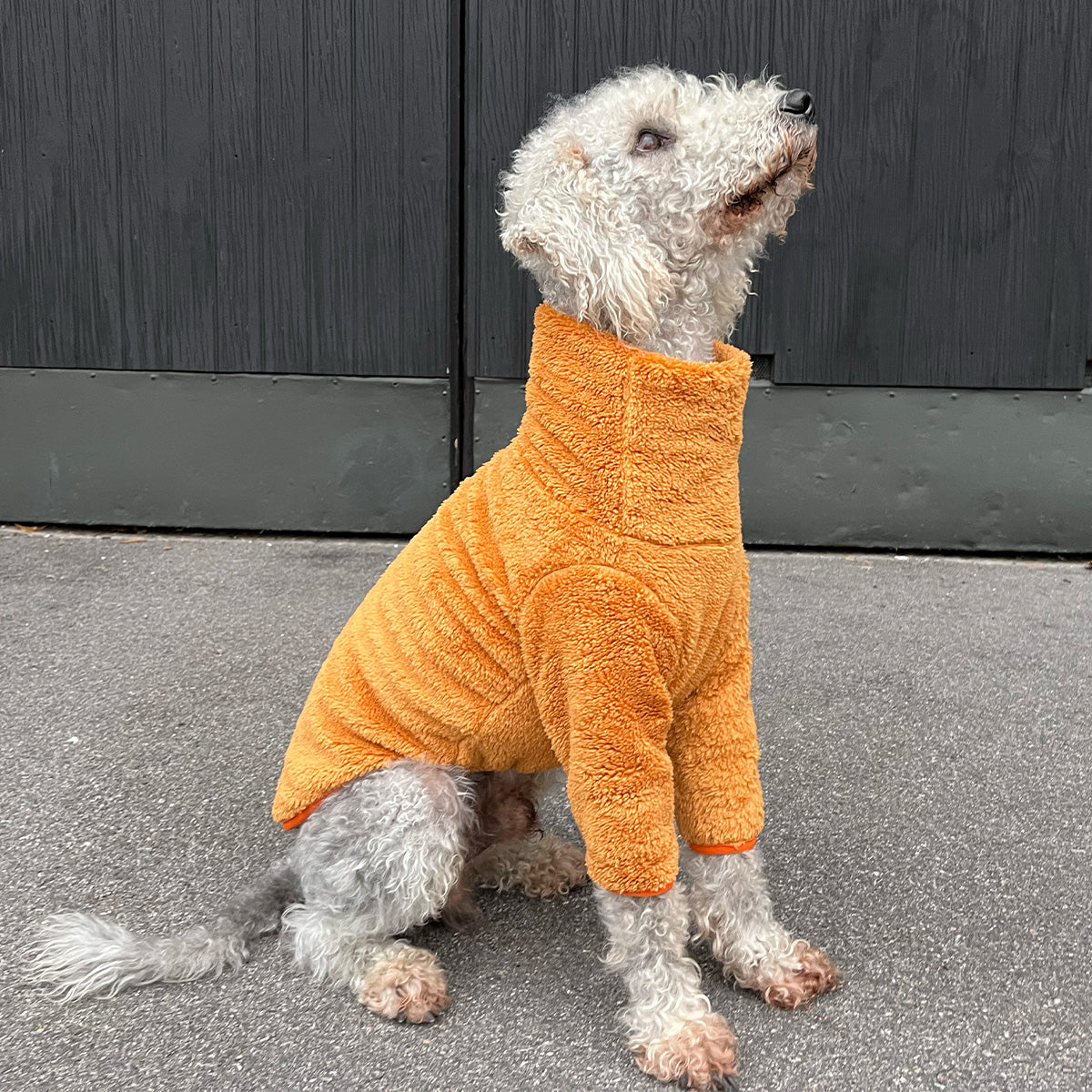 Tröja i Stretchig Fleece, Orange, L