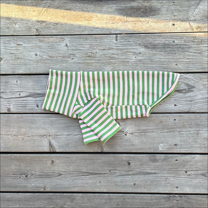 Tröja i Ribbad Bomull, Randig (Grön/Rosa), XXS