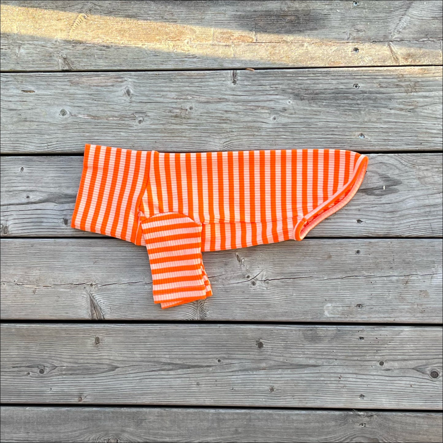 Tröja i Ribbad Bomull, Randig (Orange/Aprikos), XXS