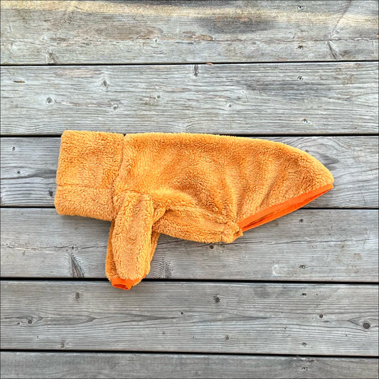 Tröja i Stretchig Fleece, Orange, XS