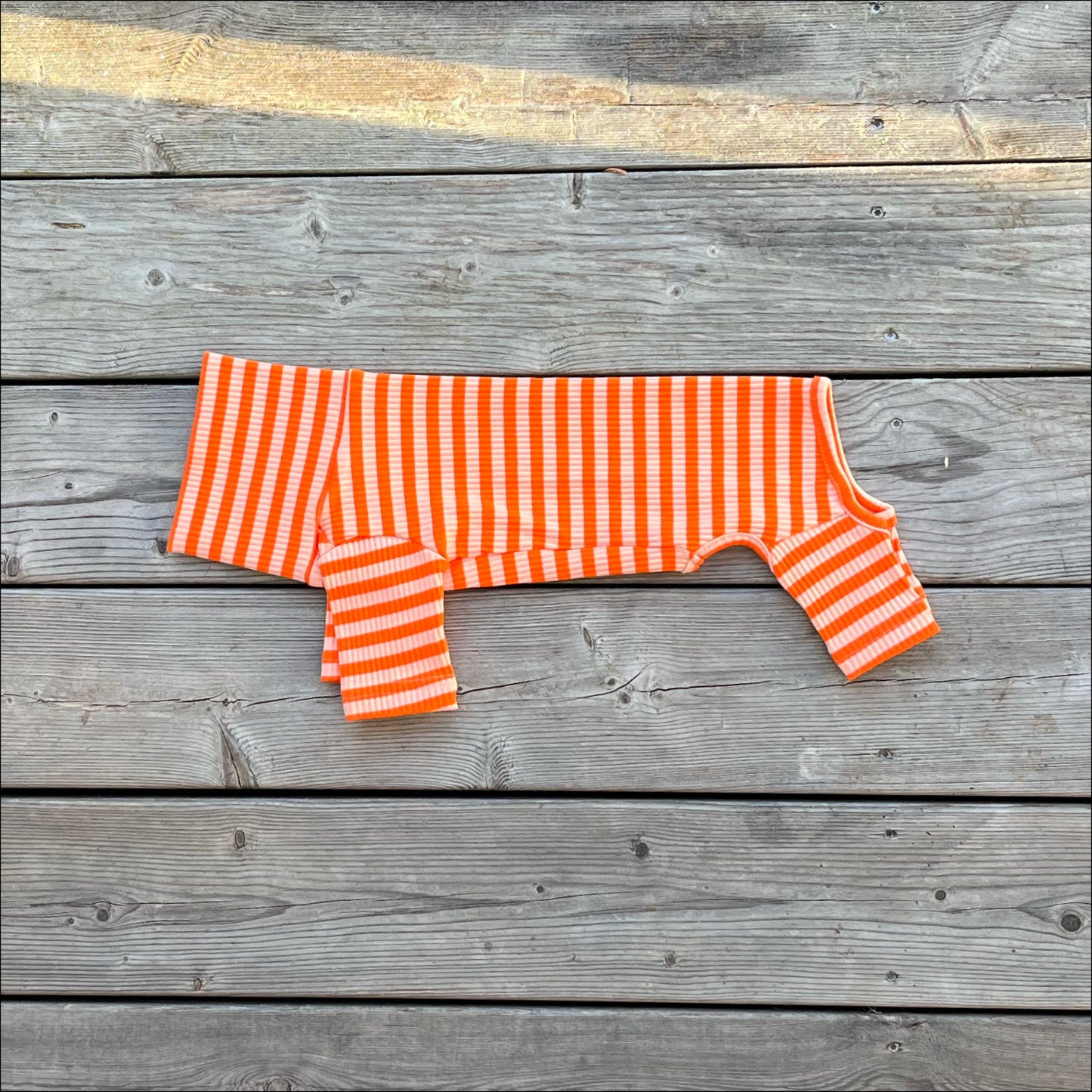 Overall i Ribbad Bomull, Randig (Orange/Aprikos), XXS