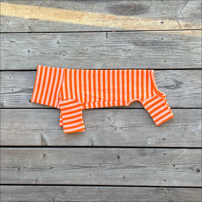 Overall i Ribbad Bomull, Randig (Orange/Aprikos), XXS